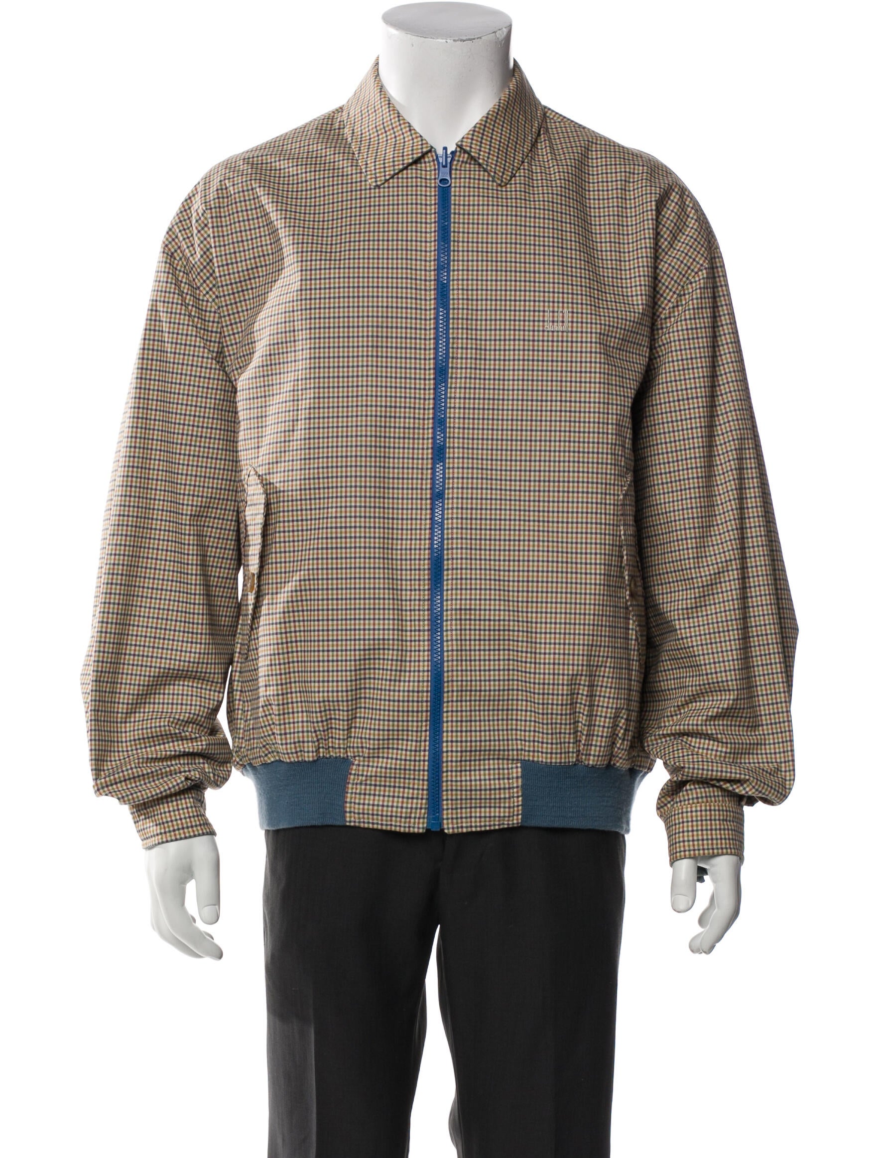 Dunhill Plaid Print Bomber Jacket