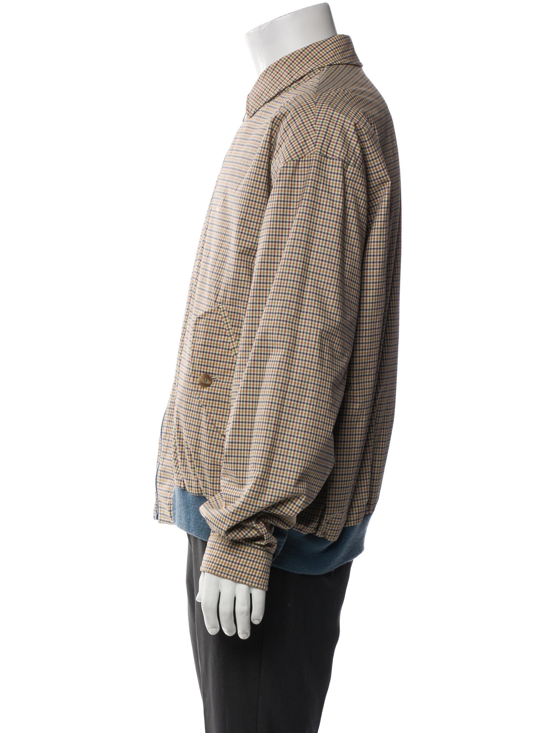 Dunhill Plaid Print Bomber Jacket