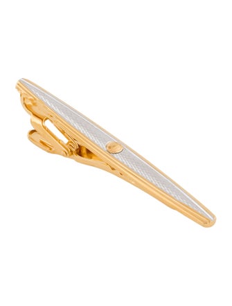 Dunhill Two-Tone Textured Logo Tie Clip