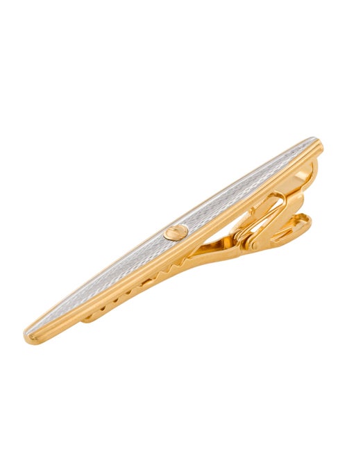 Dunhill Two-Tone Textured Logo Tie Clip