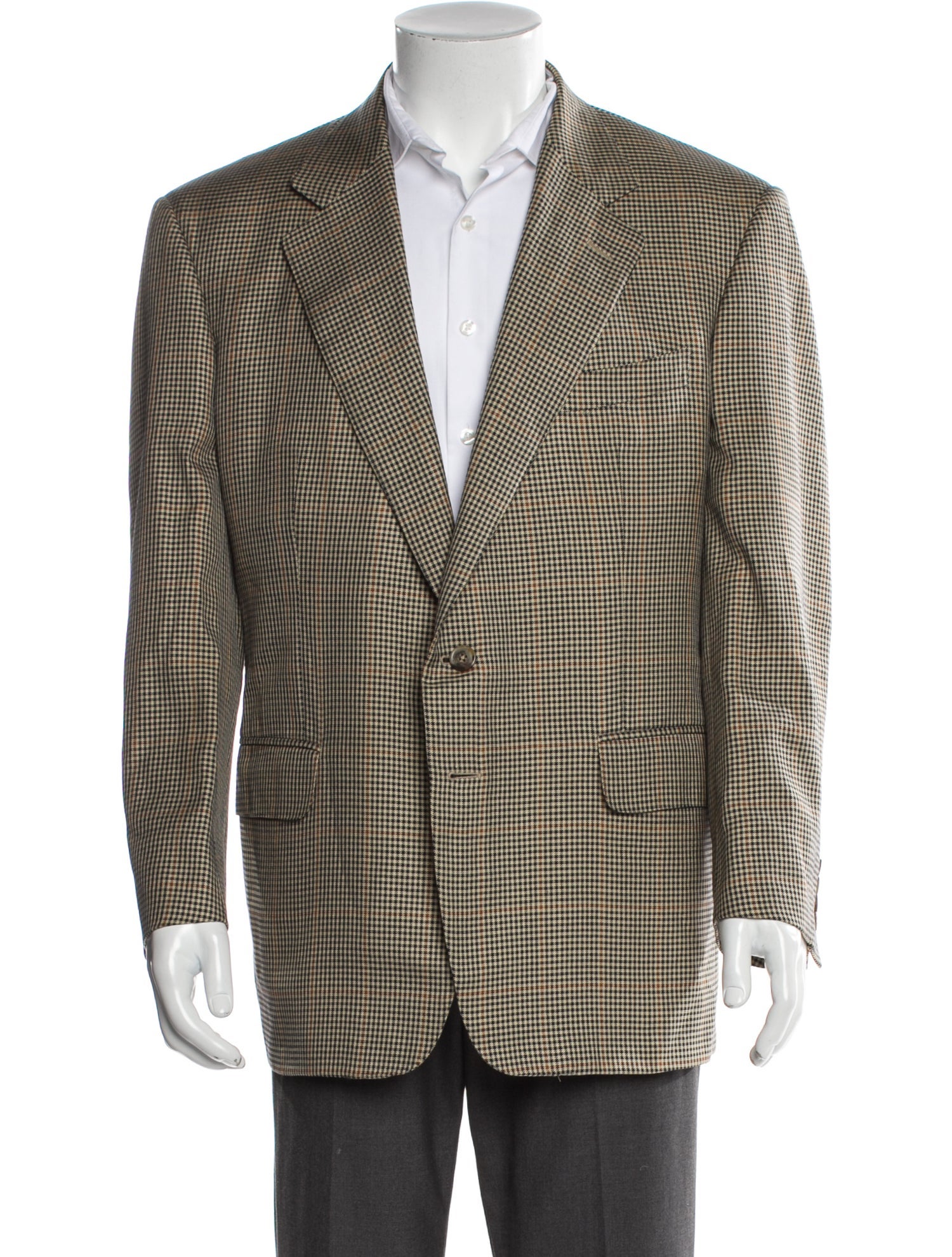 Dunhill Silk Houndstooth Print Blazer
