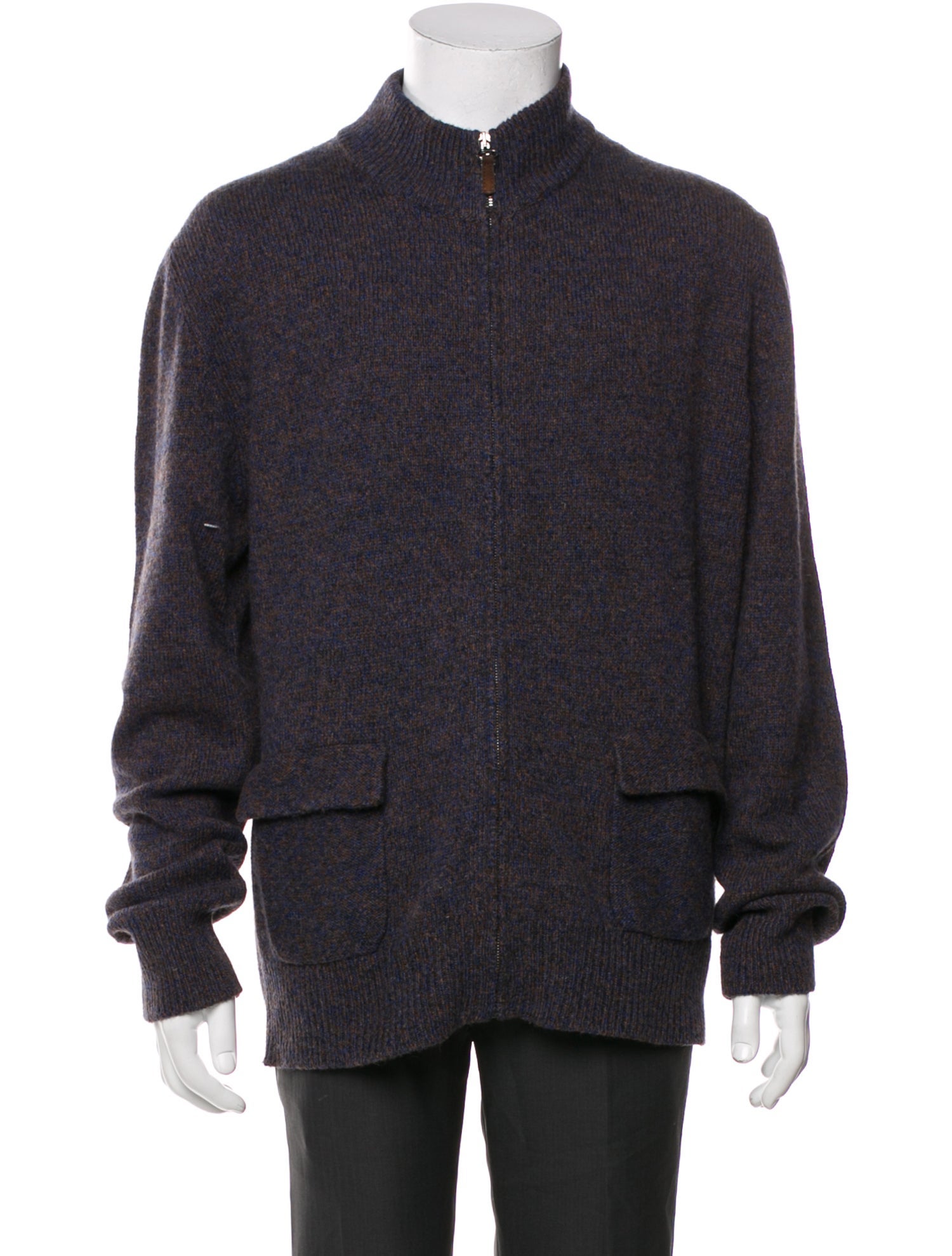 Dunhill Camel Hair Mock Neck Cardigan