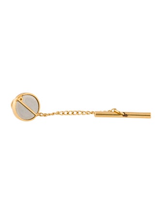 Dunhill Two-Tone Logo Tie Tac w/Chain