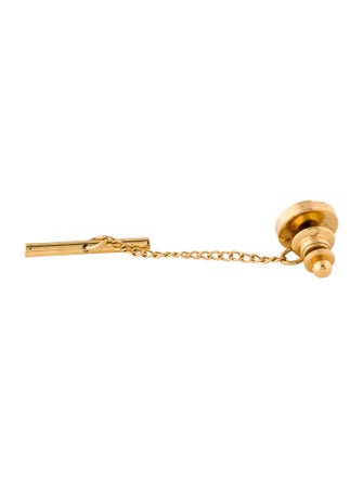 Dunhill Two-Tone Logo Tie Tac w/Chain