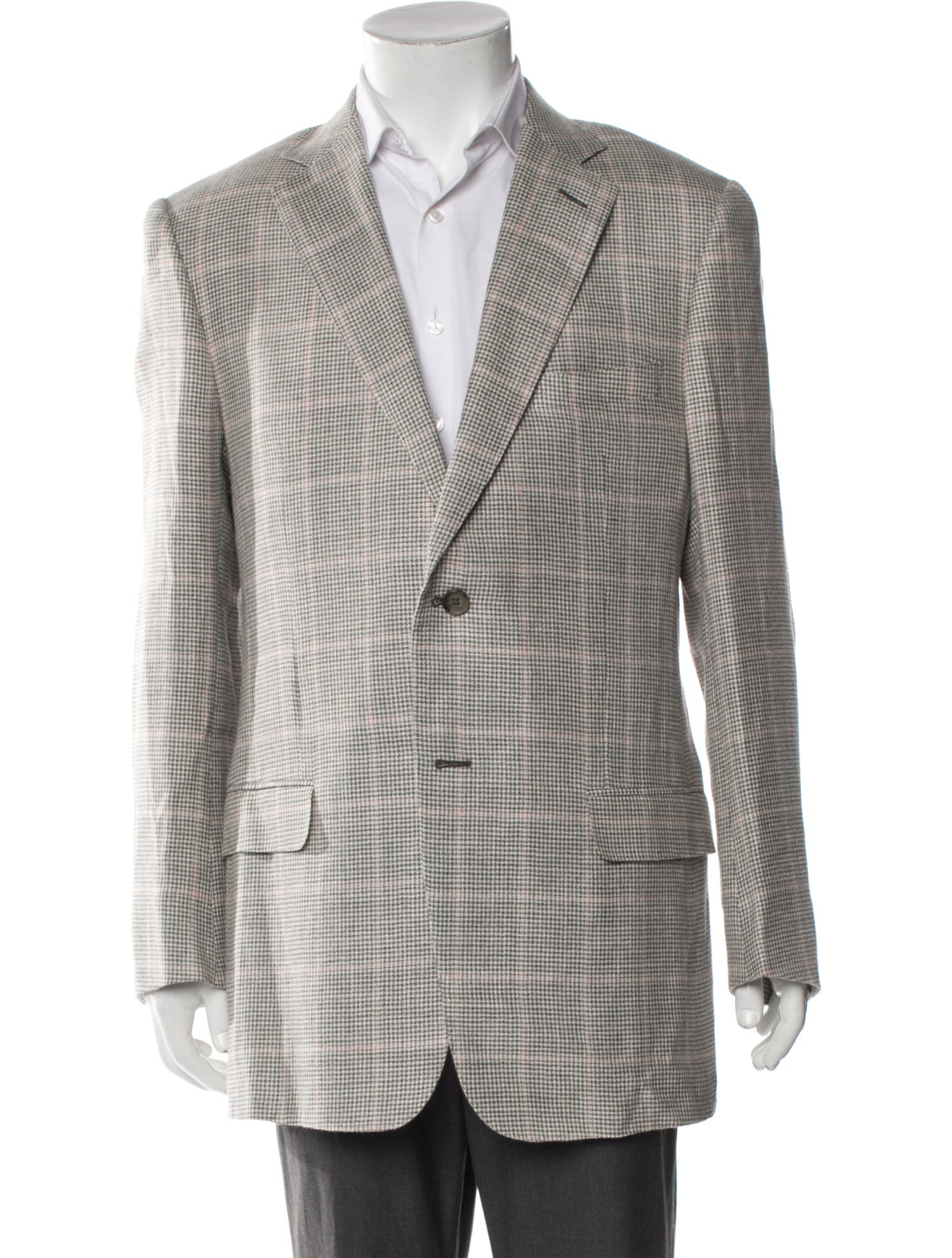 Dunhill Silk Plaid Print Blazer
