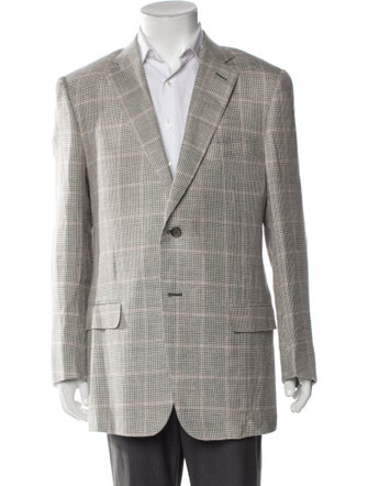 Dunhill Silk Plaid Print Blazer
