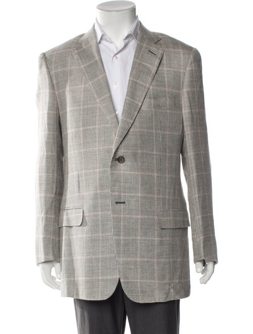 Dunhill Silk Plaid Print Blazer
