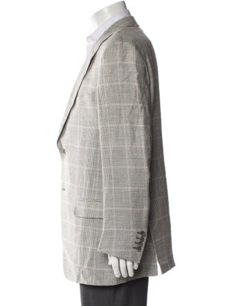 Dunhill Silk Plaid Print Blazer
