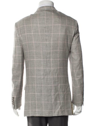 Dunhill Silk Plaid Print Blazer