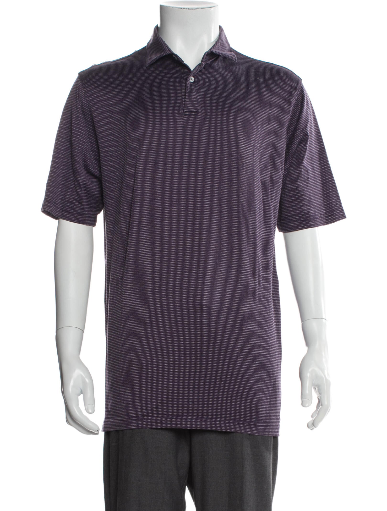 Dunhill Polka Dot Print Crew Neck Polo Shirt