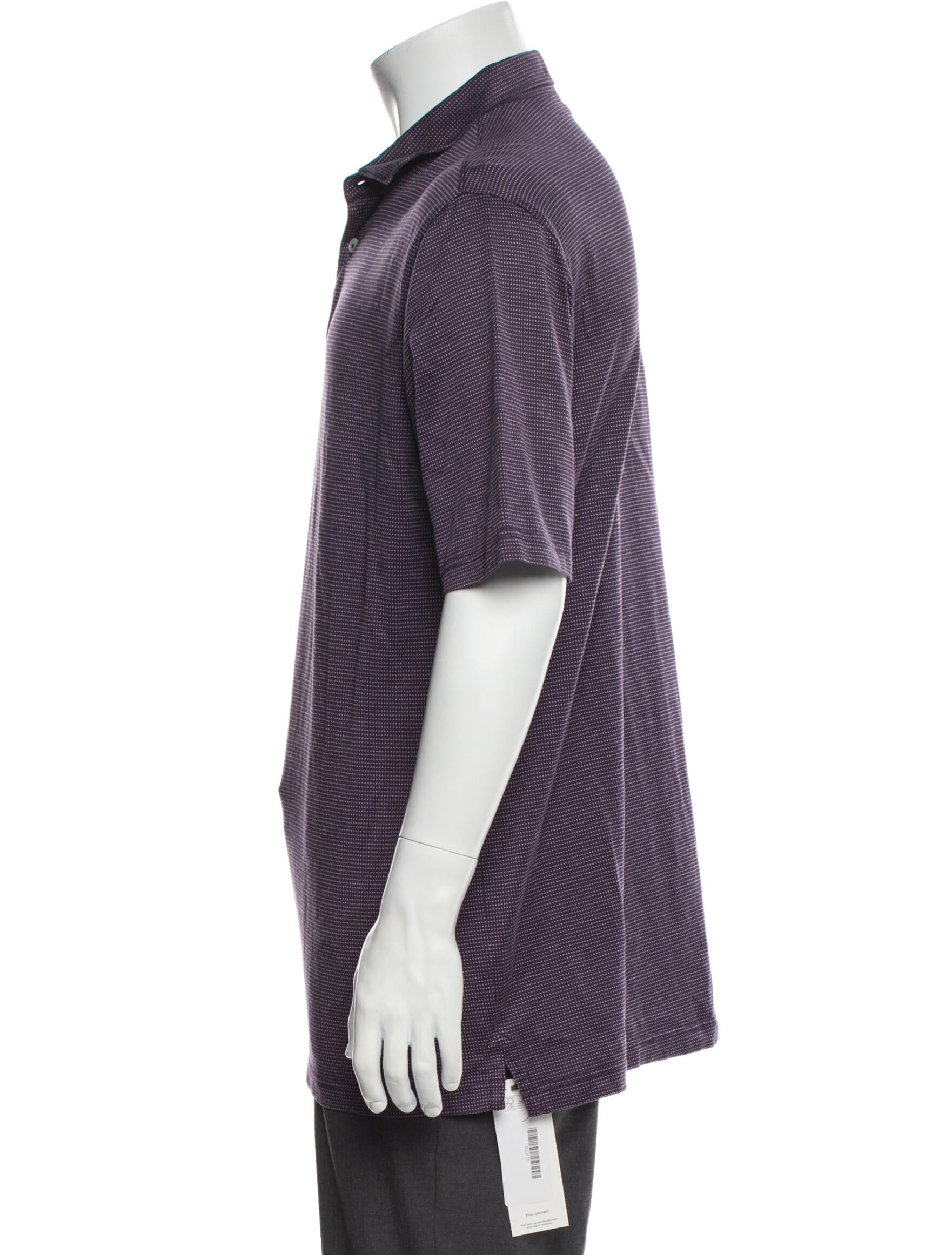 Dunhill Polka Dot Print Crew Neck Polo Shirt