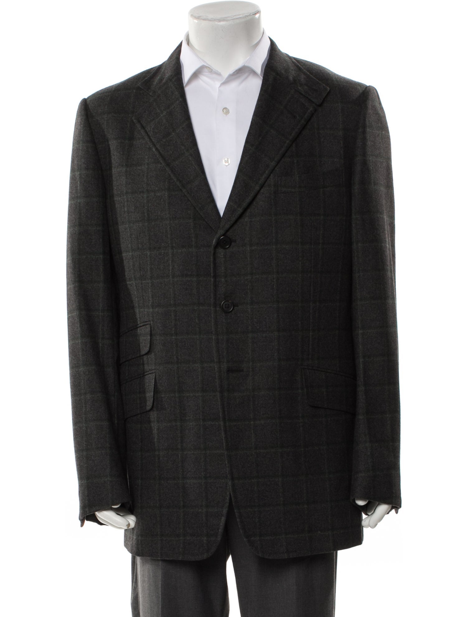 Dunhill Wool Plaid Print Blazer
