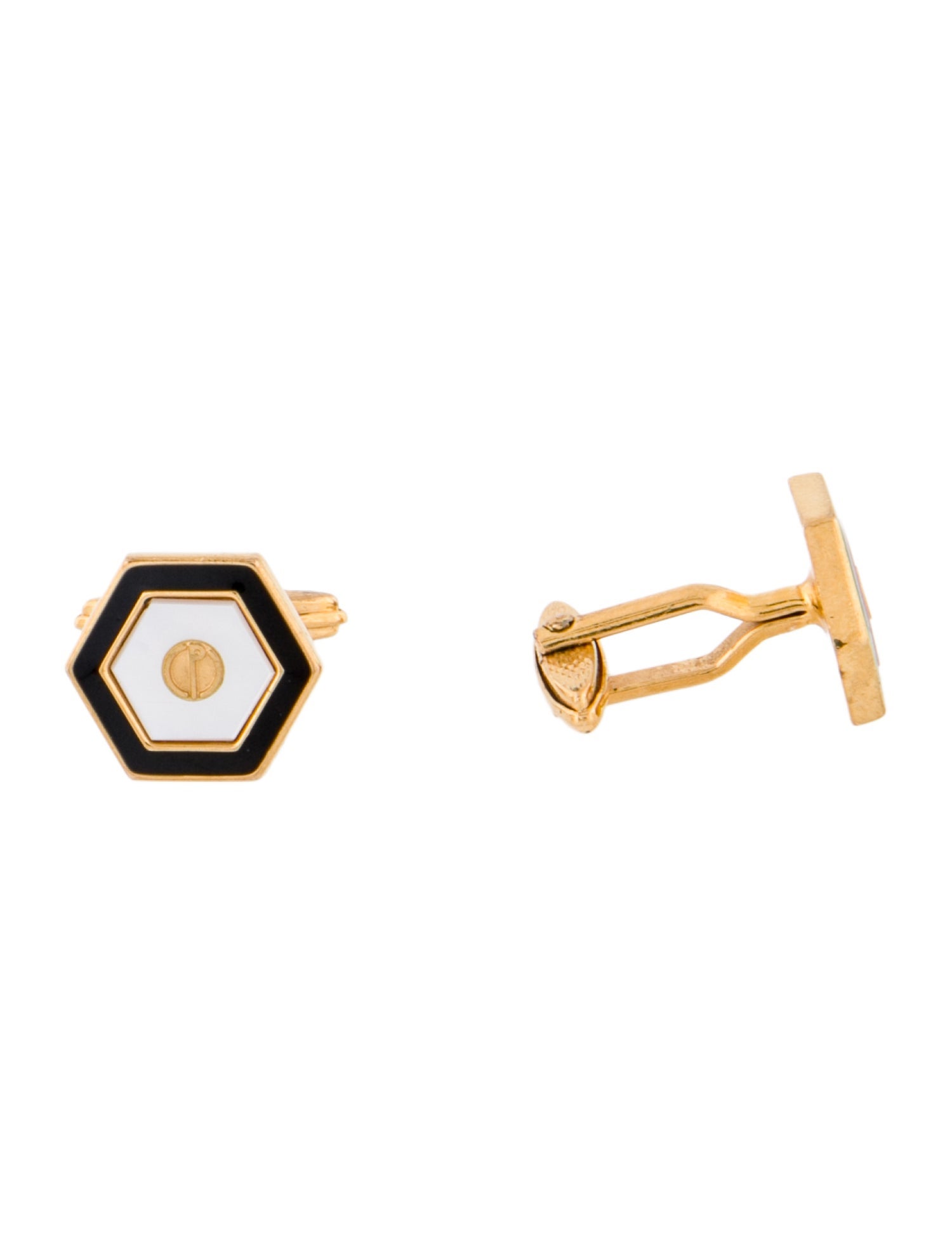 Dunhill Mother-Of-Pearl & Lacquer Hexagon Cufflinks
