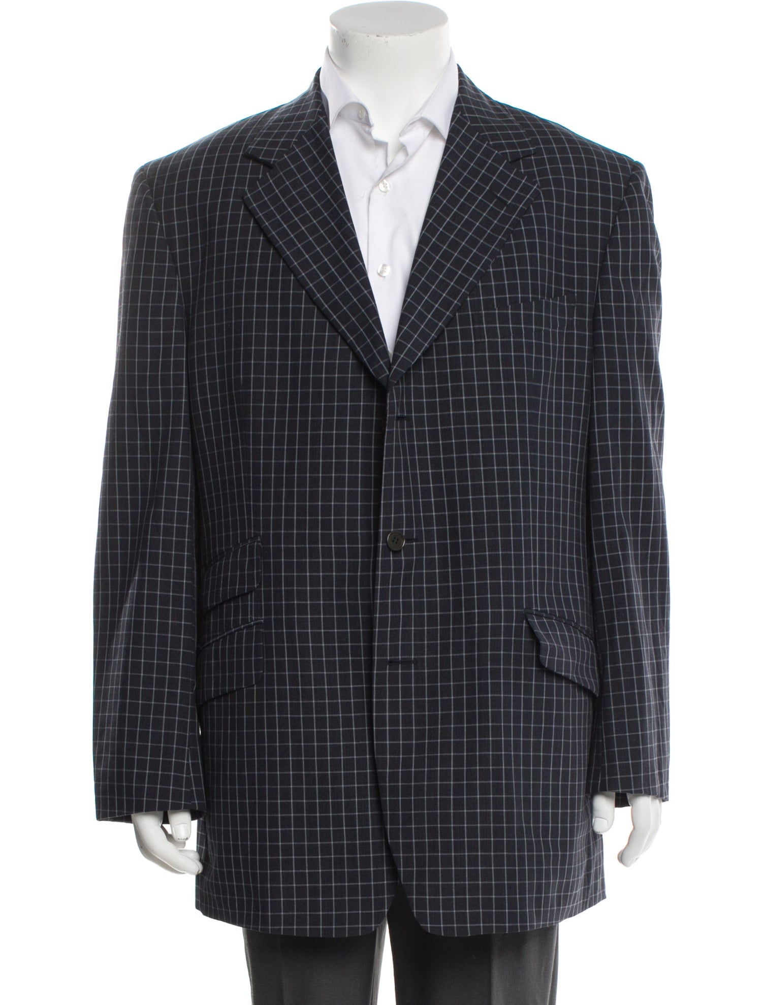 Dunhill Wool Plaid Print Blazer