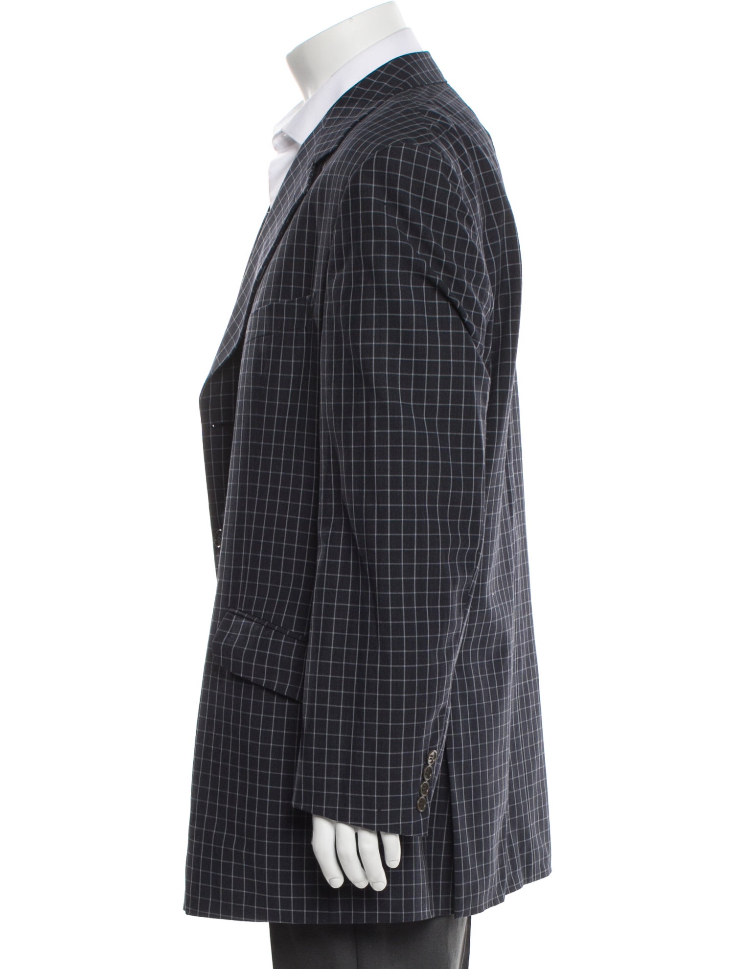 Dunhill Wool Plaid Print Blazer