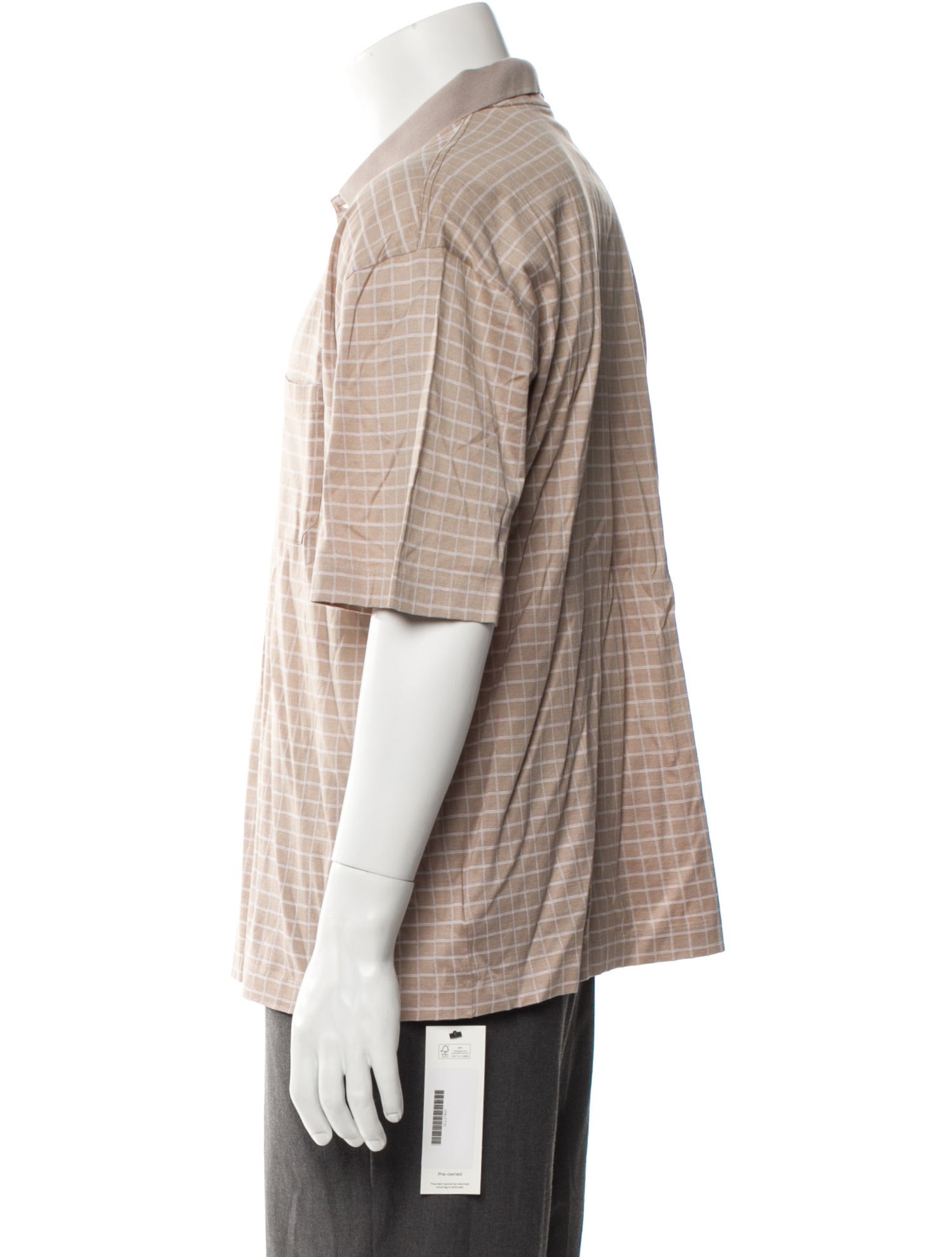 Dunhill Plaid Print Collar Polo Shirt