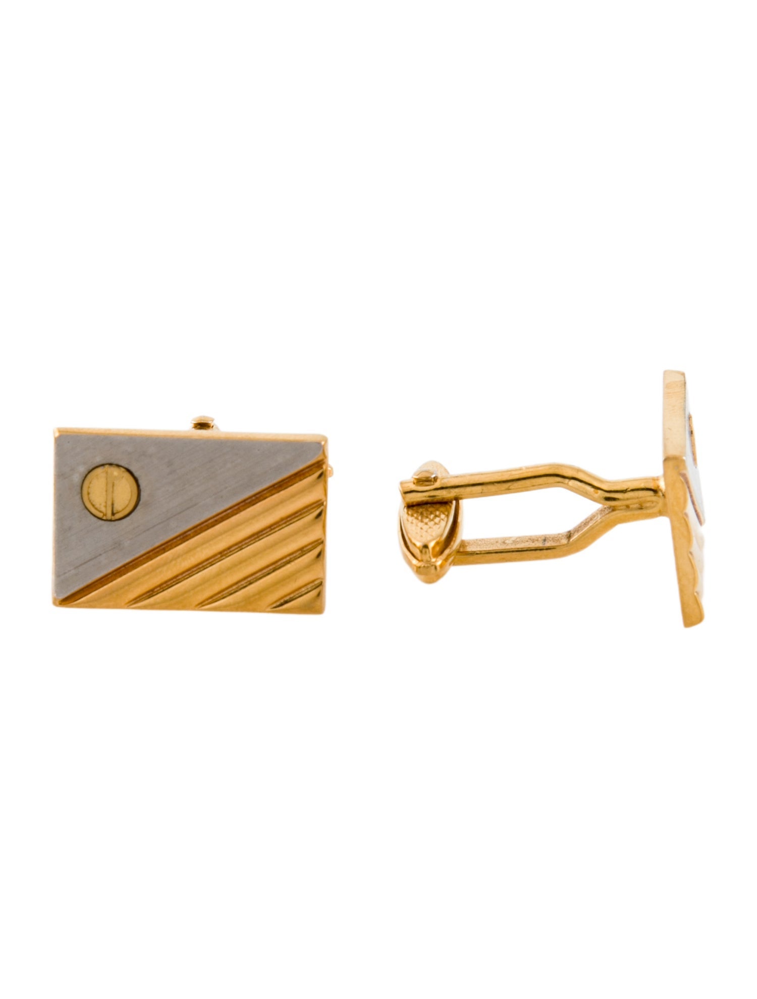 Dunhill Two-Tone Textured Logo Cufflinks