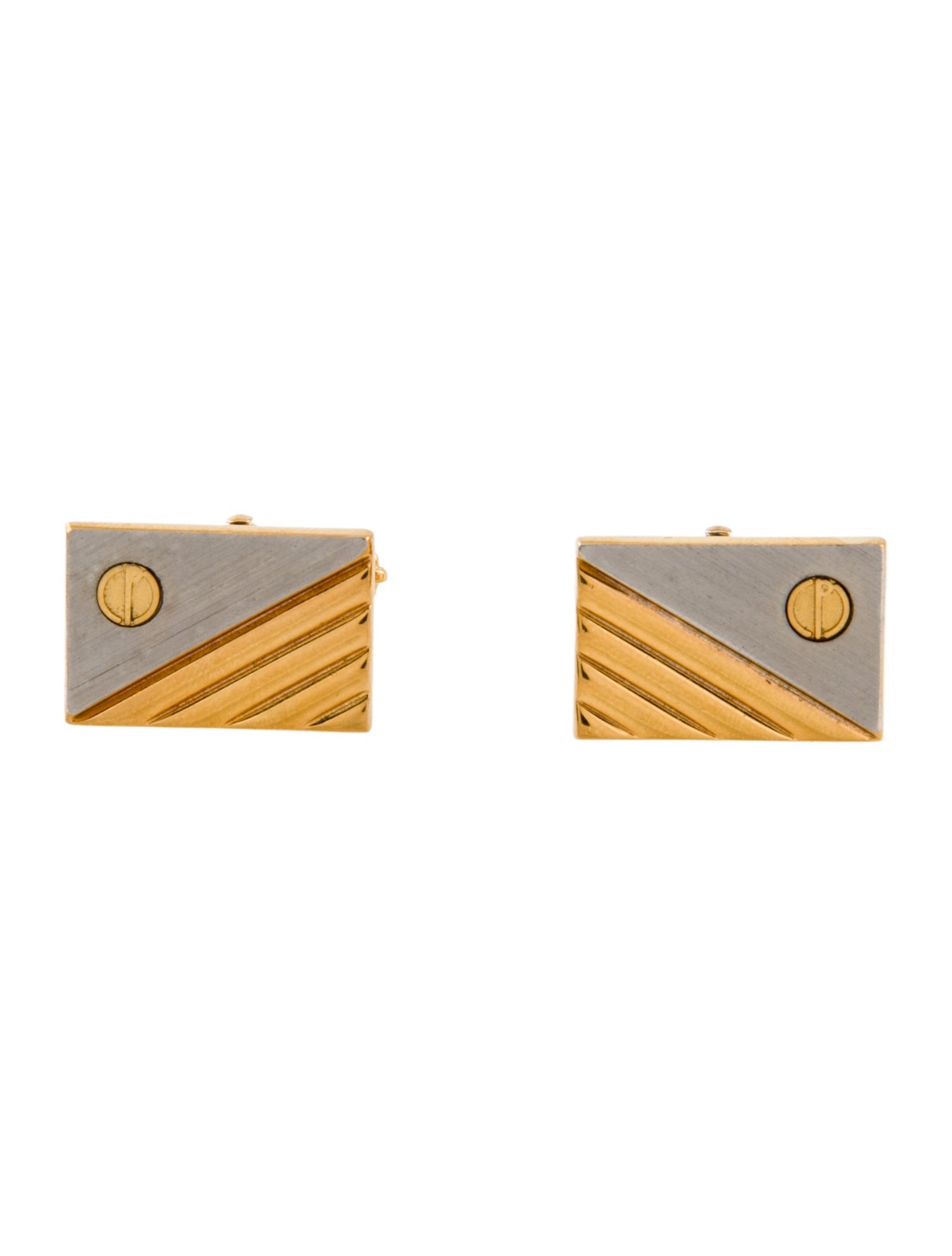 Dunhill Two-Tone Textured Logo Cufflinks