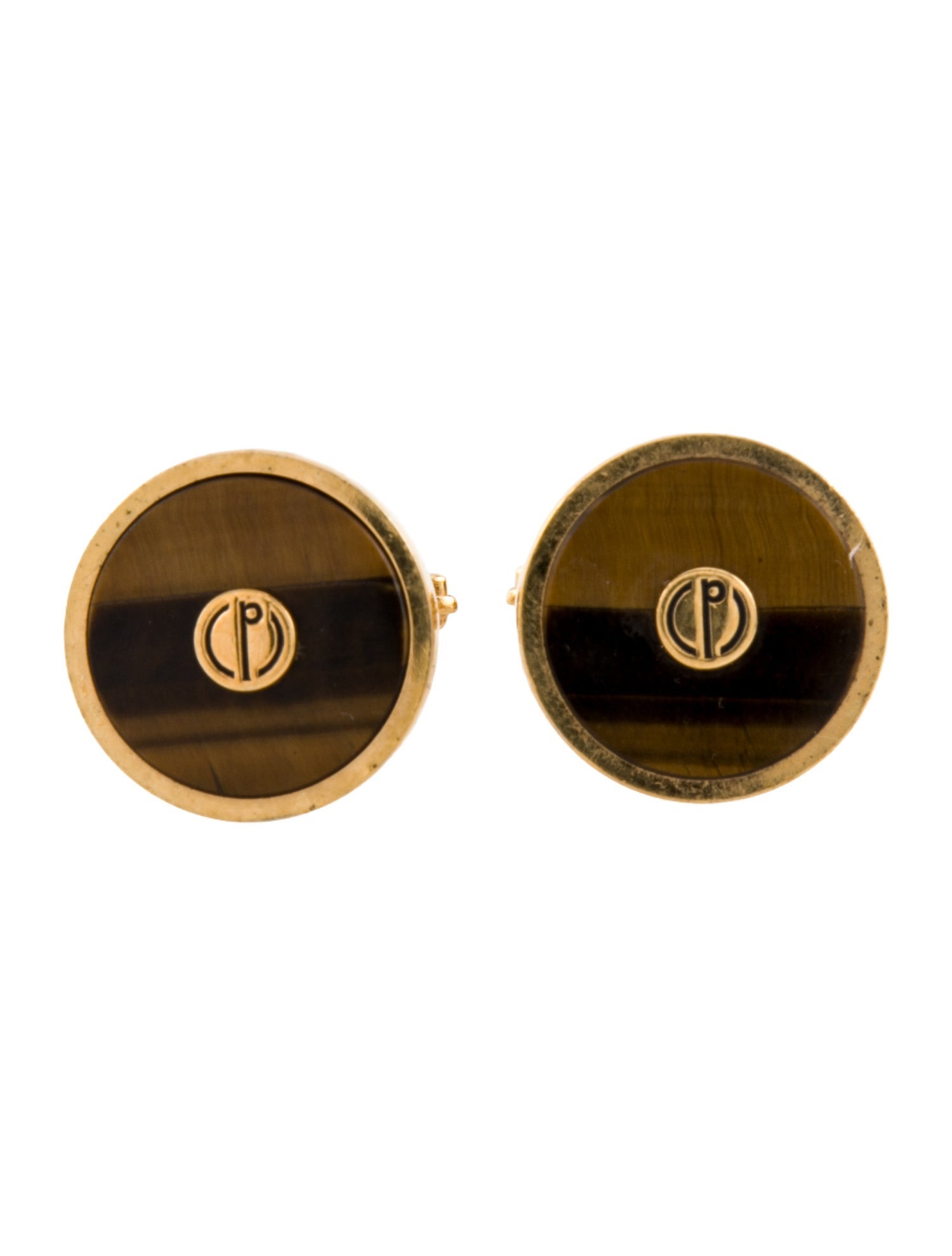 Dunhill Brown Stone Logo Cufflinks