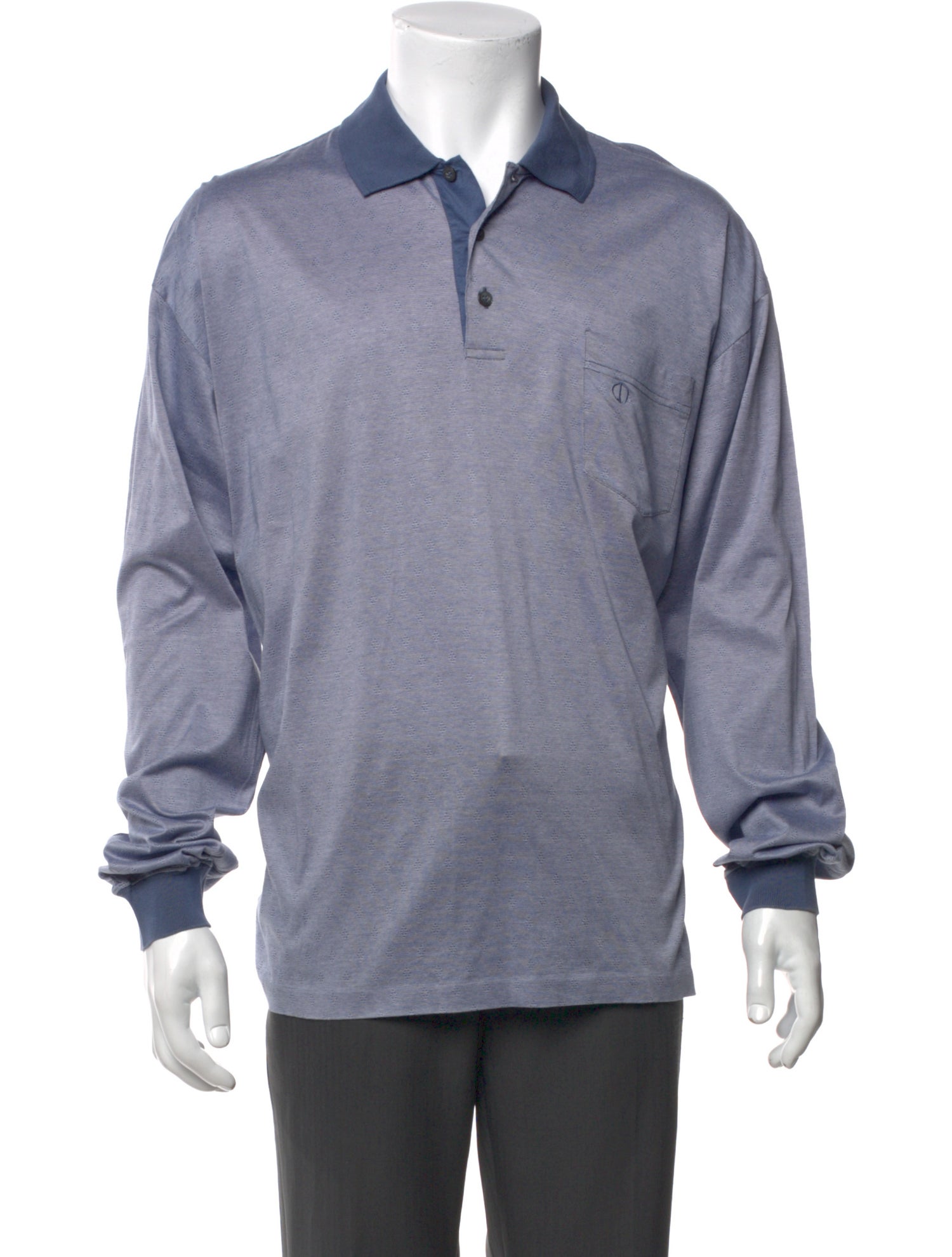 Dunhill V-Neck Long Sleeve Polo Shirt