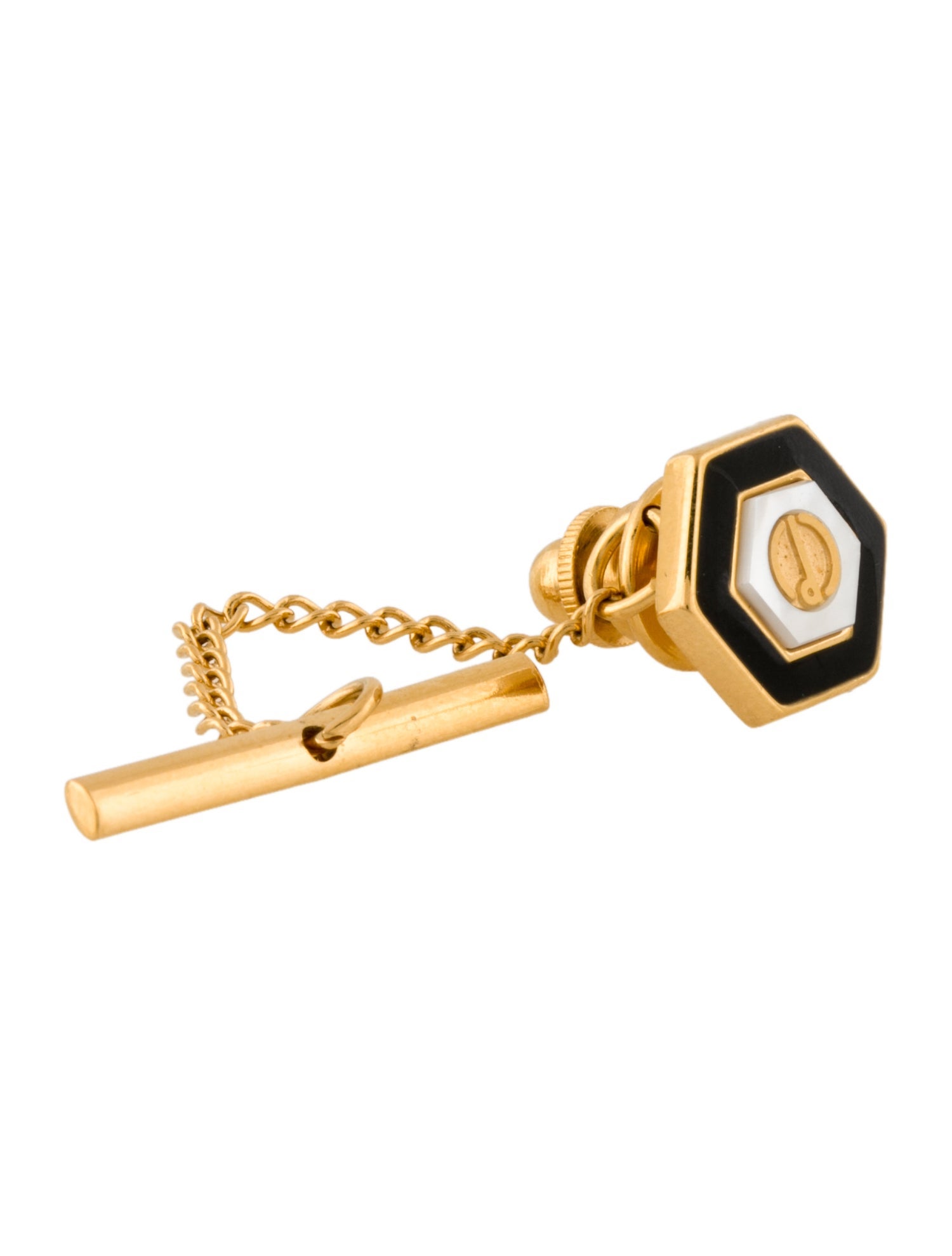 Dunhill Pearl & Enamel Logo Tie Tack