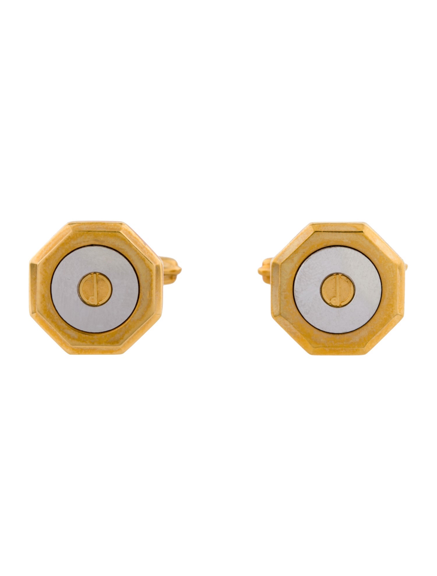 Dunhill Two-Tone Geometric Logo Cufflinks