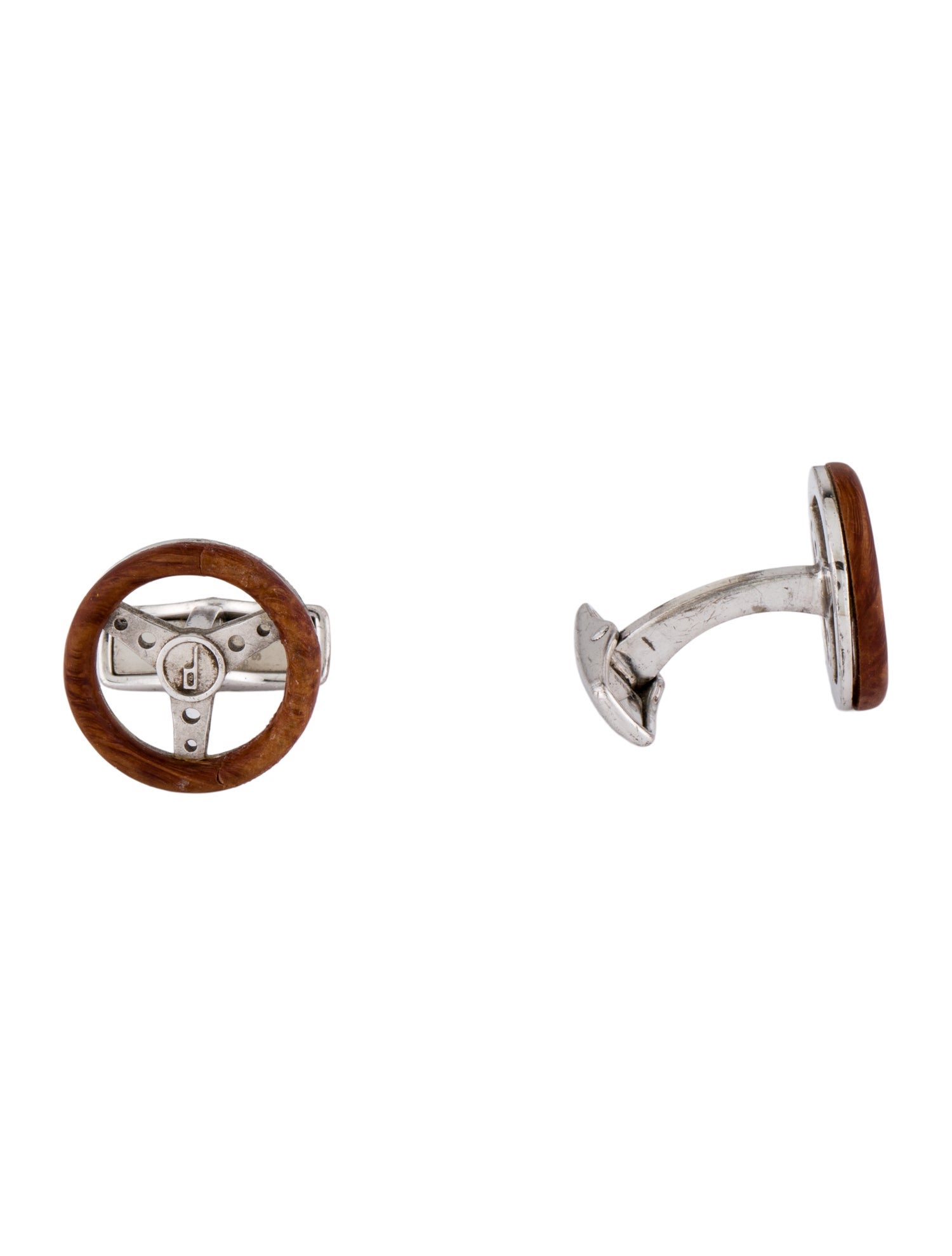 Dunhill Wooden Steering Wheel Cufflinks