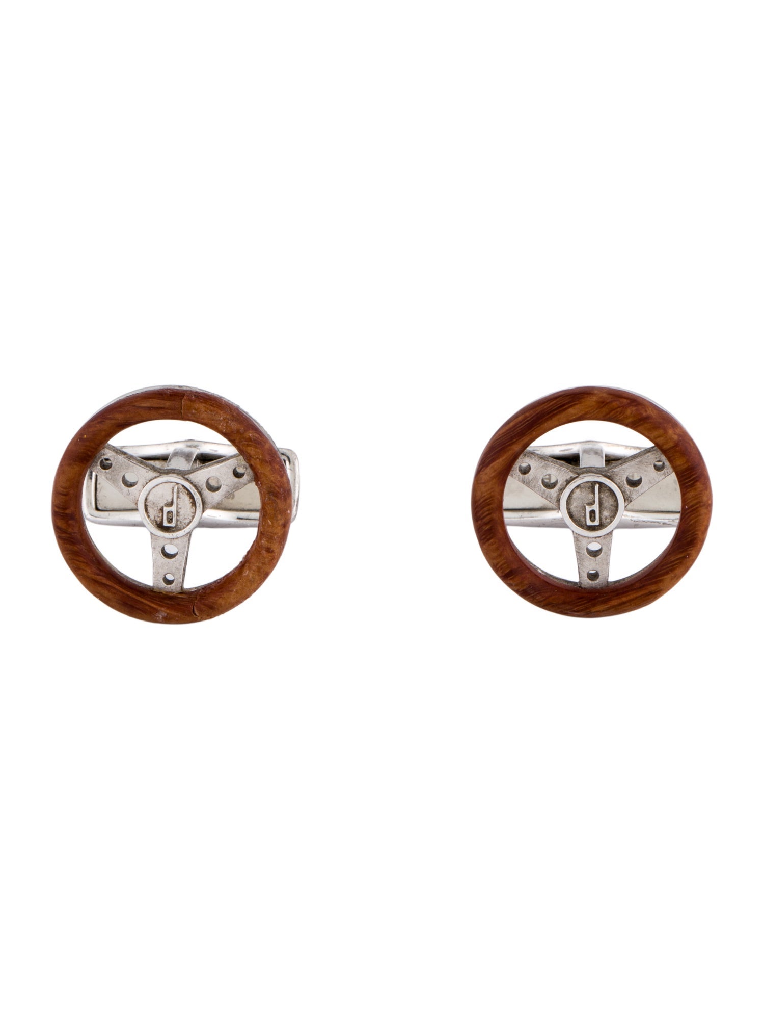 Dunhill Wooden Steering Wheel Cufflinks