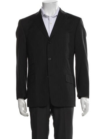 Pre-owned Dunhill Wool Striped Suit In Black
