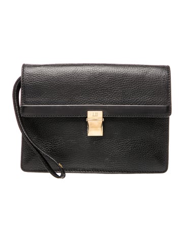 Pre-owned Dunhill Leather Clutch In Blue