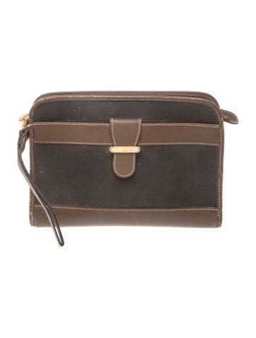 Pre-owned Dunhill Leather Clutch In Grey