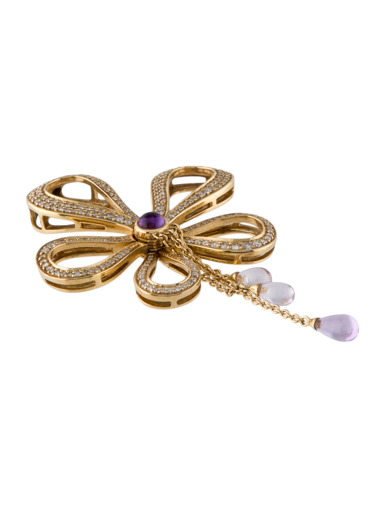 Di Modolo 18K Diamond & Amethyst Flower Pendant