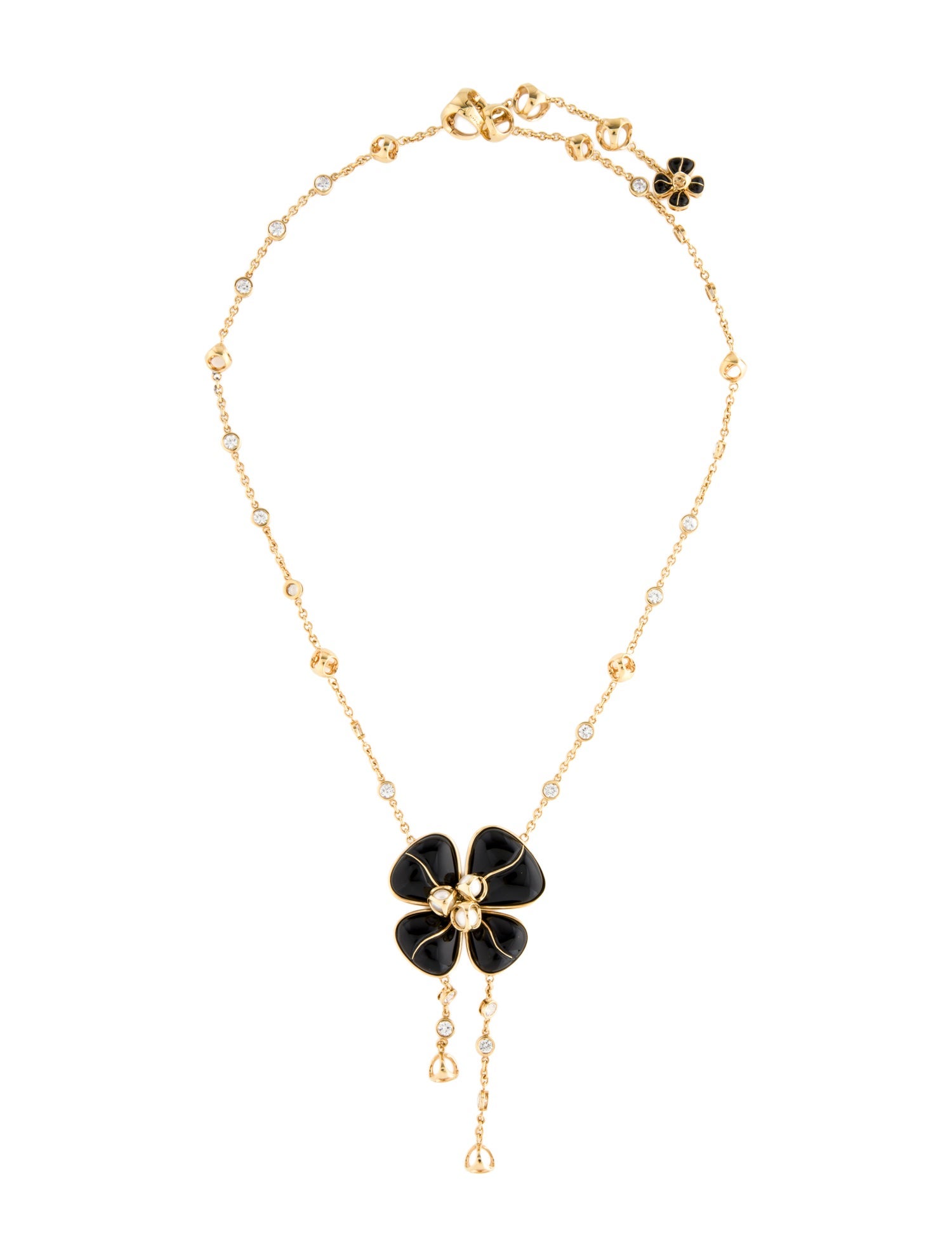 Di Modolo 18K Onyx & Sapphire Flower Pendant Necklace
