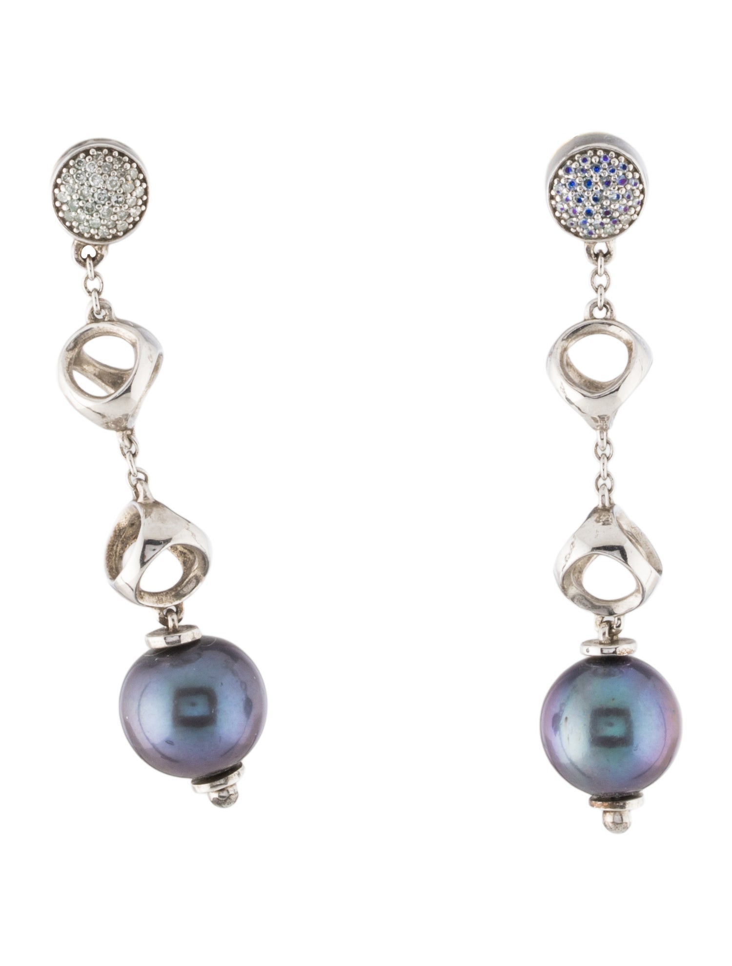 Di Modolo Dyed Pearl & Diamond Icona Drop Earrings
