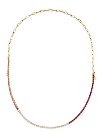 Donna Vock 14K Ruby & Diamond Chain Necklace
