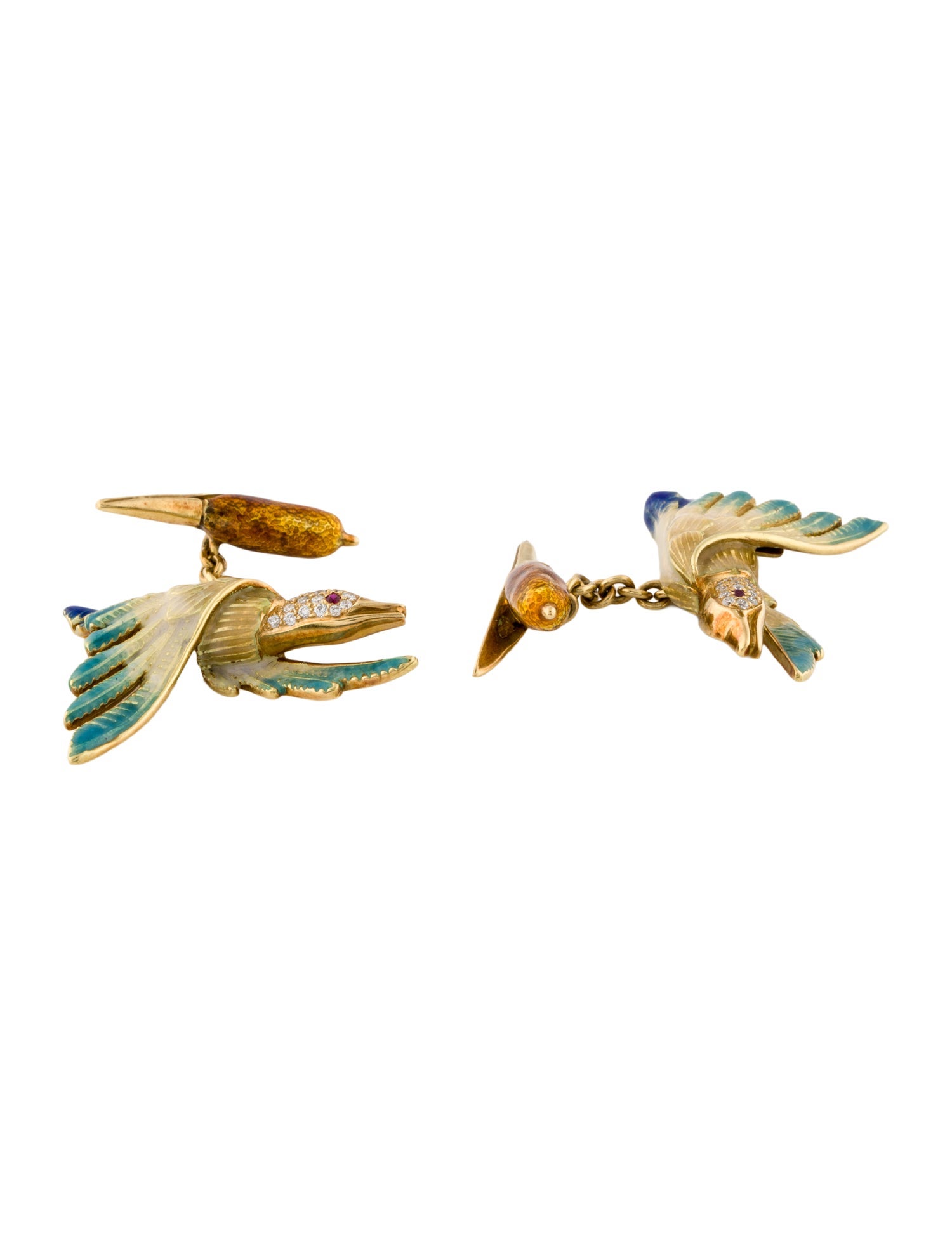 Donna Vock 18K Ruby & Diamond Duck Cufflinks