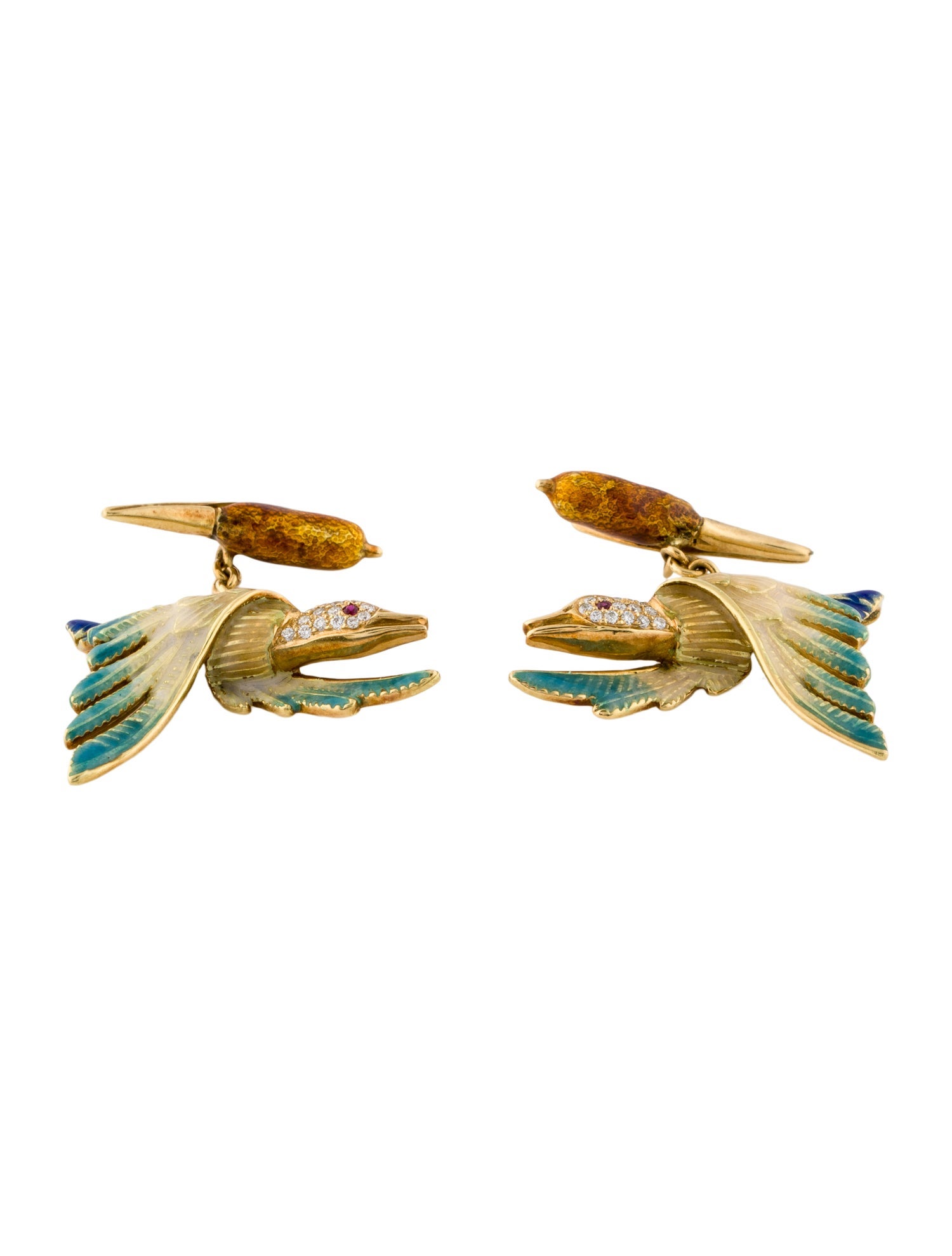 Donna Vock 18K Ruby & Diamond Duck Cufflinks
