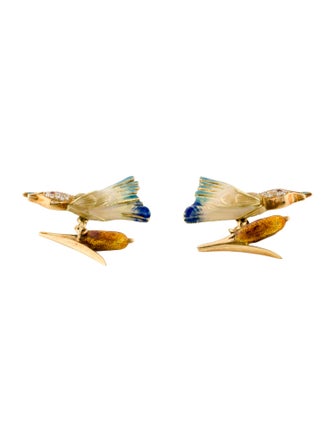 Donna Vock 18K Ruby & Diamond Duck Cufflinks