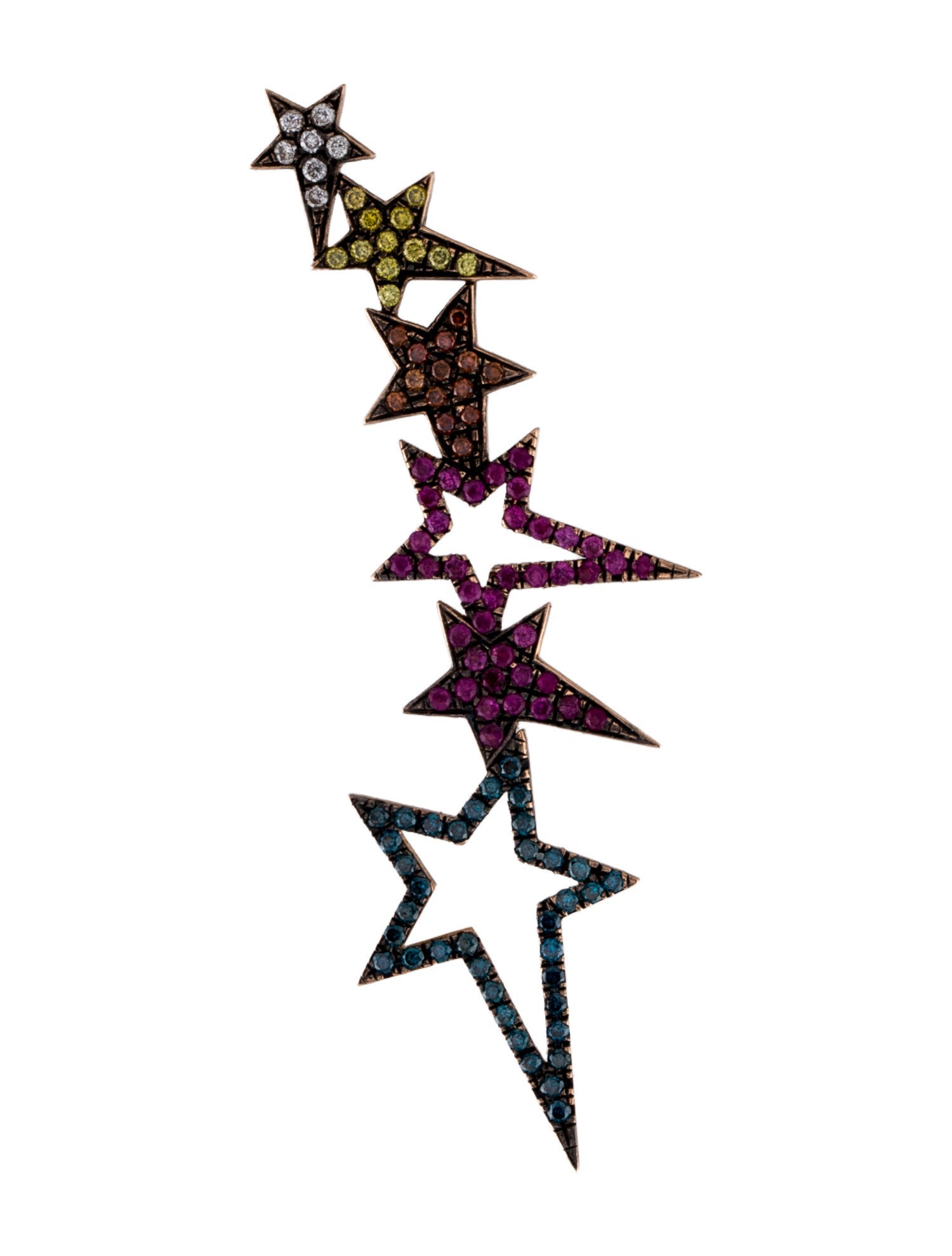 Diane Kordas 18K Diamond & Ruby Star Ear Cuff