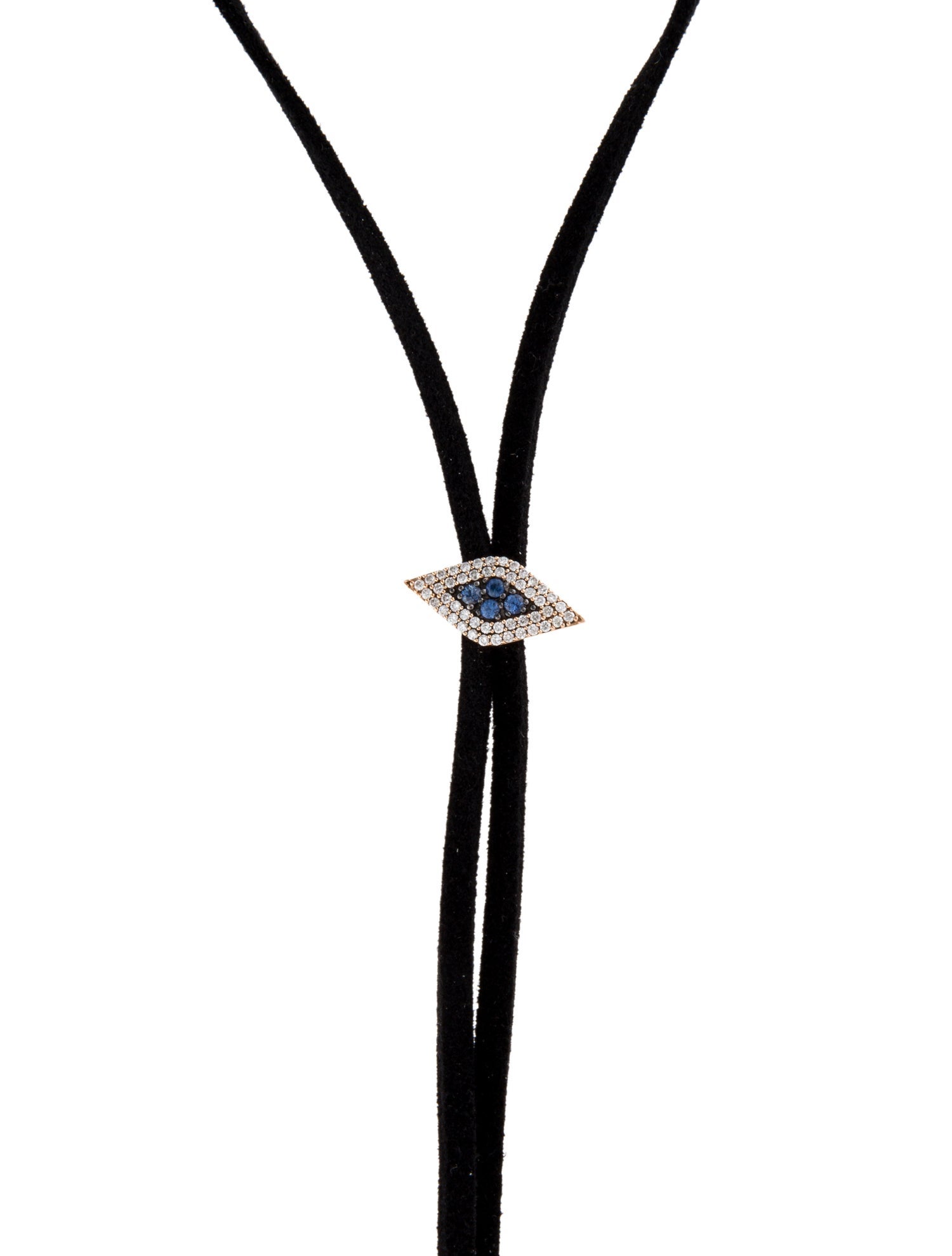 Diane Kordas 18K Sapphire & Diamond Evil Eye Bolo Necklace