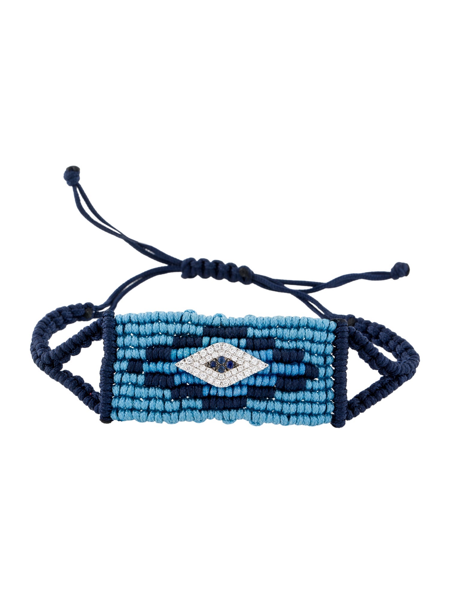Diane Kordas 14K Sapphire & Diamond Woven Cord Evil Eye Bracelet