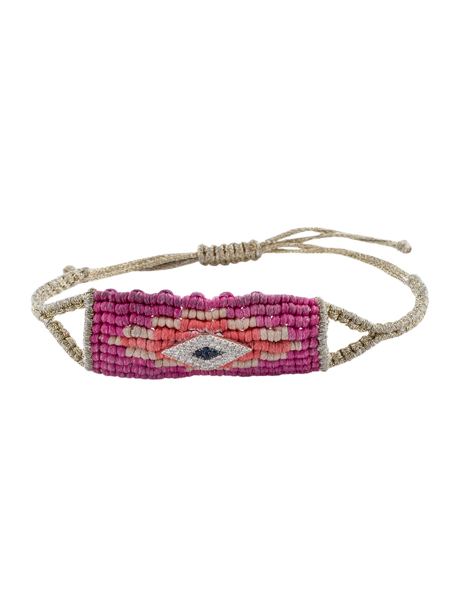 Diane Kordas 14K Sapphire & Diamond Woven Cord Evil Eye Bracelet