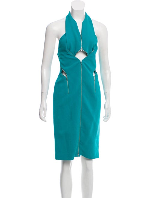 Dion Lee Halter Midi Dress Turquoise