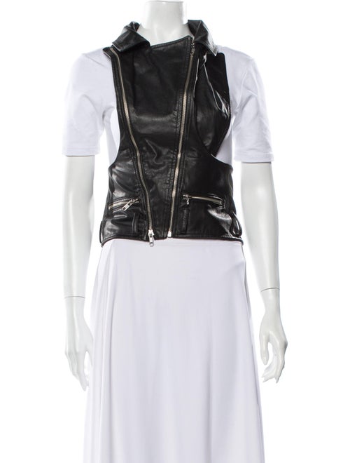 Dion Lee Leather Biker Jacket Black