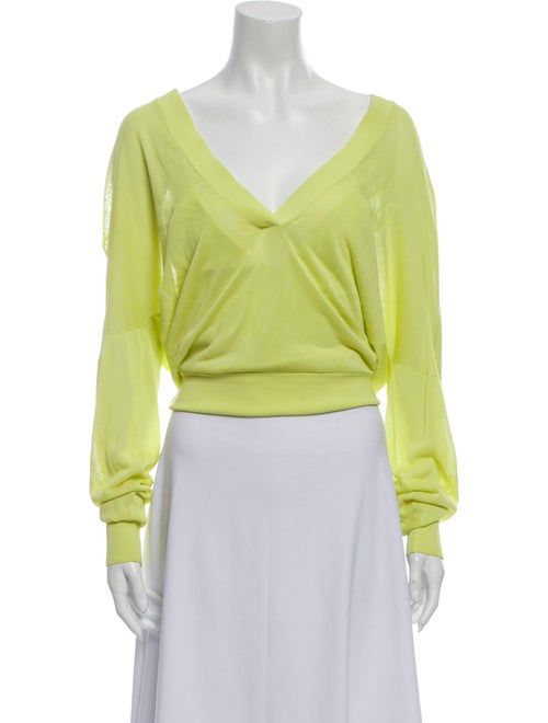 Dion Lee Plunge Neckline Sweater Yellow
