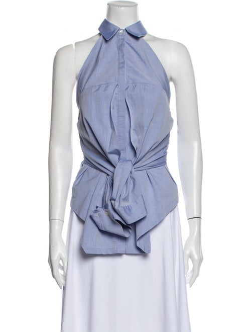 Dion Lee Halterneck Sleeveless Top Blue