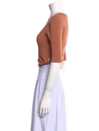 Dion Lee Scoop Neck Three-Quarter Sleeve Crop Top