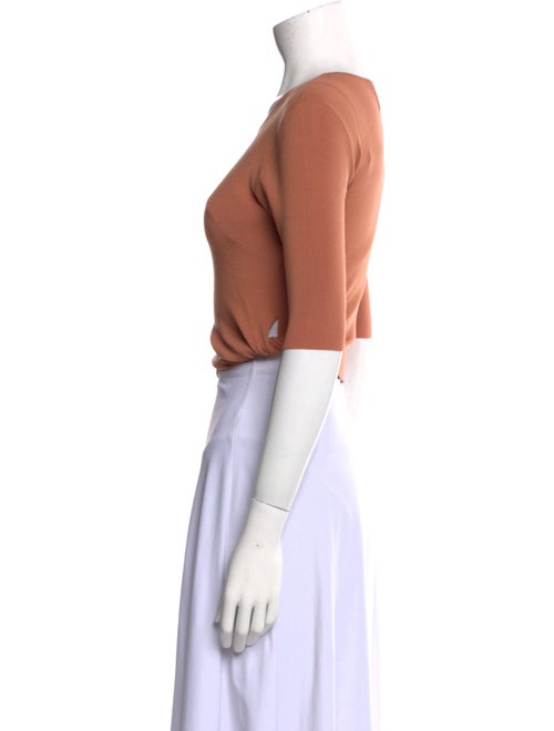 Dion Lee Scoop Neck Three-Quarter Sleeve Crop Top