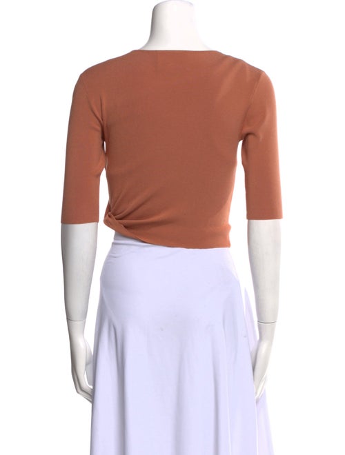 Dion Lee Scoop Neck Three-Quarter Sleeve Crop Top