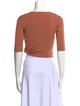 Dion Lee Scoop Neck Three-Quarter Sleeve Crop Top